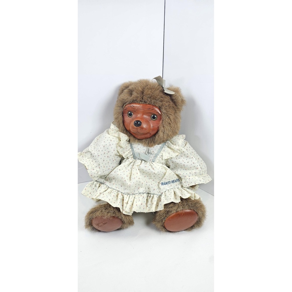 1985 Vintage‎ Robert Raikes 5451 Chelsea Bear 3502/7500 Unique Wooden Face